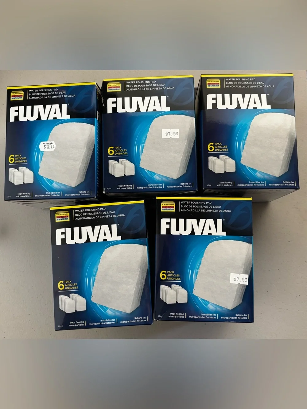 Fluval 6 Pack Water Polishing Pads for Fish Tank- Set of 5